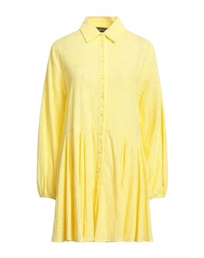 Federica Tosi Woman Mini Dress Yellow Size 8 Cotton