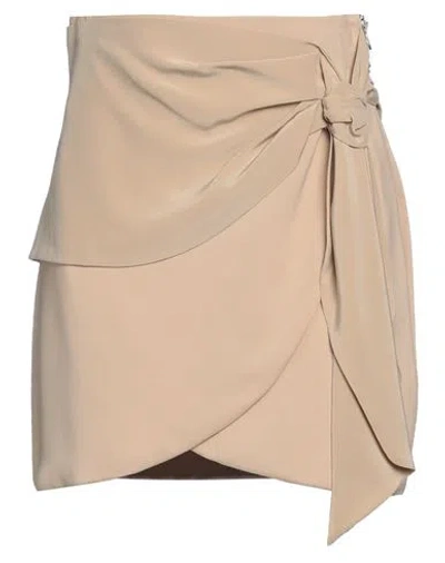 Federica Tosi Woman Mini Skirt Beige Size 4 Acetate, Viscose, Silk, Polyester