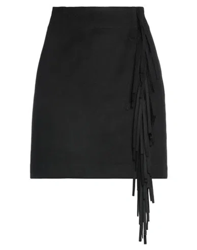 Federica Tosi Woman Mini Skirt Black Size 6 Virgin Wool, Cashmere