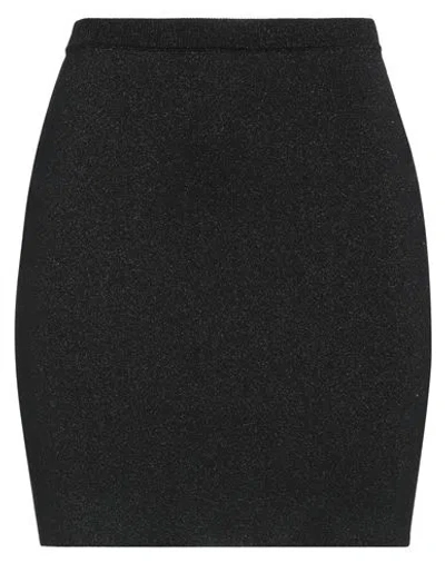 Federica Tosi Woman Mini Skirt Black Size 4 Viscose, Polyester, Metallic Polyester