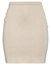 Federica Tosi Woman Mini Skirt Gold Size 4 Viscose, Polyester, Metallic Polyester