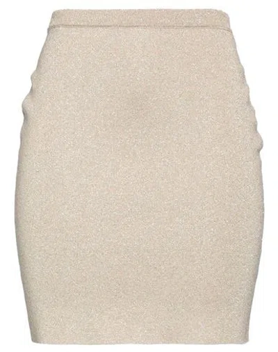 Federica Tosi Woman Mini Skirt Gold Size 4 Viscose, Polyester, Metallic Polyester In Gold
