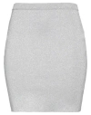 FEDERICA TOSI FEDERICA TOSI WOMAN MINI SKIRT SILVER SIZE 8 VISCOSE, POLYESTER, METALLIC POLYESTER
