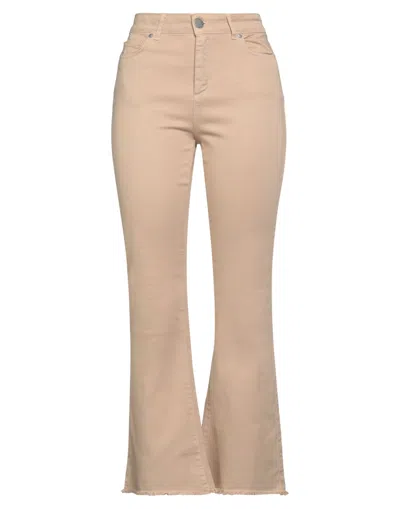 Federica Tosi Woman Pants Camel Size 29 Cotton, Elastane In Beige