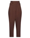 Federica Tosi Woman Pants Dark Brown Size 4 Viscose, Wool, Elastane, Acetate, Pbt - Polybutylene Ter In Brown