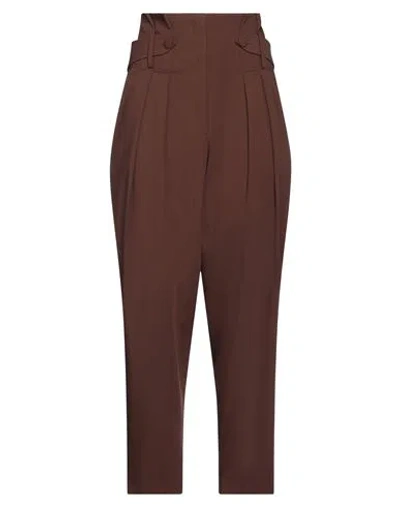 Federica Tosi Woman Pants Dark Brown Size 4 Viscose, Wool, Elastane, Acetate, Pbt - Polybutylene Ter