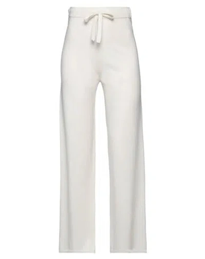 Federica Tosi Woman Pants Ivory Size 12 Merino Wool, Cashmere In White