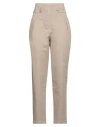 Federica Tosi Woman Pants Khaki Size 26 Cotton, Elastane In Beige