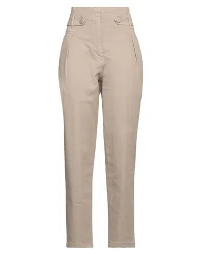 Federica Tosi Woman Pants Khaki Size 26 Cotton, Elastane In Beige