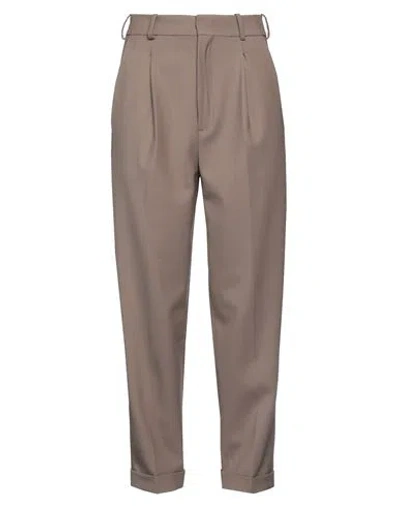 Federica Tosi Woman Pants Khaki Size 8 Polyester, Virgin Wool, Elastane In Beige