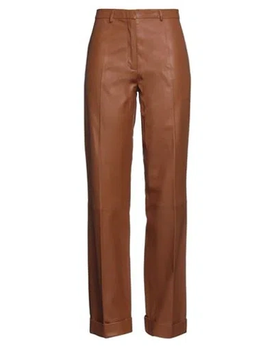 Federica Tosi Woman Pants Tan Size 6 Soft Leather In Brown