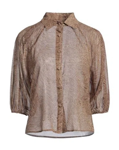 Federica Tosi Woman Shirt Sand Size 2 Silk In Beige