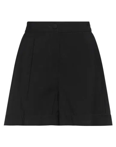 Federica Tosi Woman Shorts & Bermuda Shorts Black Size 6 Polyamide, Wool, Viscose, Elastane