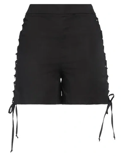 Federica Tosi Woman Shorts & Bermuda Shorts Black Size 6 Cotton, Elastane