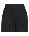 Federica Tosi Woman Shorts & Bermuda Shorts Black Size 8 Cotton, Polyester