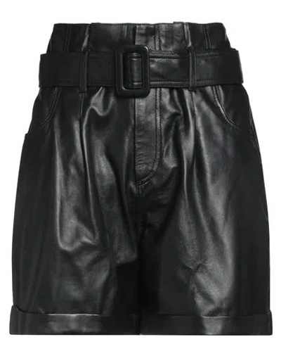 Federica Tosi Woman Shorts & Bermuda Shorts Black Size 8 Leather