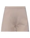 Federica Tosi Woman Shorts & Bermuda Shorts Light Brown Size 8 Viscose, Polyamide In Beige