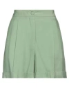 Federica Tosi Woman Shorts & Bermuda Shorts Military Green Size 8 Viscose, Polyester In Green