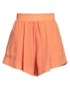 Federica Tosi Woman Shorts & Bermuda Shorts Orange Size 4 Wool, Polyester In Orange