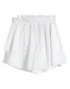 Federica Tosi Woman Shorts & Bermuda Shorts White Size 10 Cotton, Acetate, Pbt - Polybutylene Tereph In White