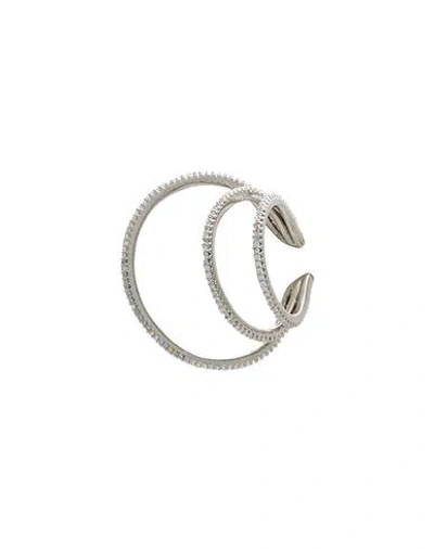 Federica Tosi Woman Single Earring Silver Size - Bronze In Gray