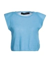 Federica Tosi Woman Sweater Azure Size 6 Mohair Wool, Alpaca Wool, Polyamide In Blue
