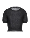 FEDERICA TOSI FEDERICA TOSI WOMAN SWEATER BLACK SIZE 4 MOHAIR WOOL, ALPACA WOOL, POLYAMIDE