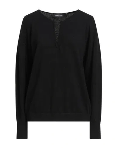Federica Tosi Woman Sweater Black Size 4 Wool, Viscose, Polyamide, Cashmere