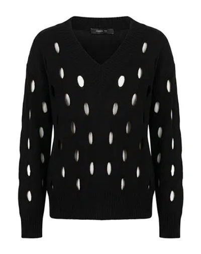 Federica Tosi Woman Sweater Black Size 8 Wool, Cashmere