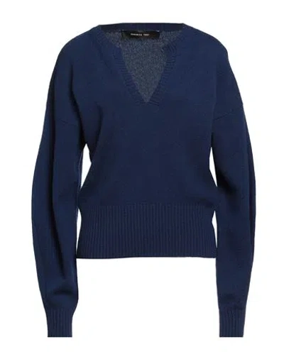 Federica Tosi Woman Sweater Blue Size 8 Wool, Cashmere