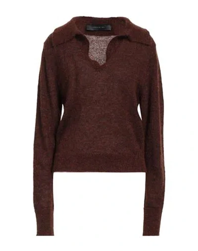 Federica Tosi Woman Sweater Dark Brown Size 4 Mohair Wool, Alpaca Wool, Polyamide