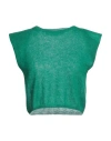 Federica Tosi Woman Sweater Green Size 8 Mohair Wool, Alpaca Wool, Polyamide In Green