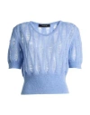 Federica Tosi Woman Sweater Light Blue Size 4 Mohair Wool, Polyamide, Wool In Blue