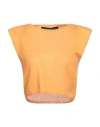 Federica Tosi Woman Sweater Orange Size 8 Mohair Wool, Alpaca Wool, Polyamide