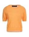 Federica Tosi Woman Sweater Orange Size 8 Mohair Wool, Alpaca Wool, Polyamide