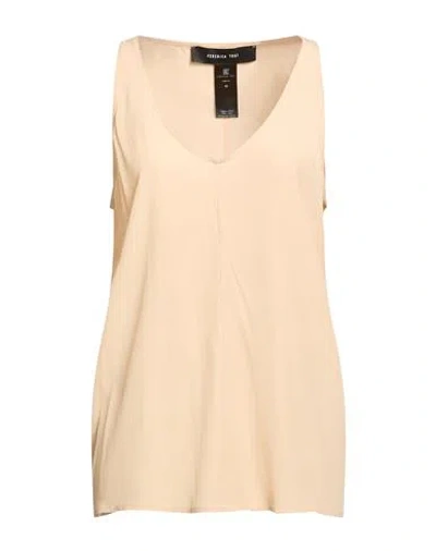 Federica Tosi Woman Top Beige Size 6 Acetate, Silk In Neutral