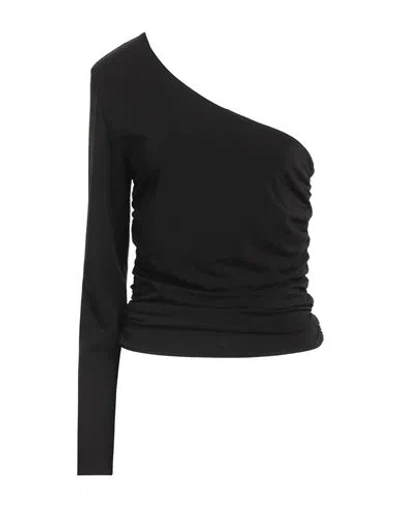 Federica Tosi Woman Top Black Size 6 Acetate, Polyamide, Elastane