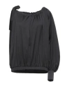 Federica Tosi Woman Top Black Size 8 Cotton, Silk In Black
