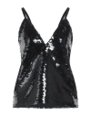 Federica Tosi Woman Top Black Size 8 Polyester, Elastane