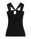 Federica Tosi Woman Top Black Size 8 Viscose, Polyester In Black