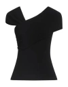 Federica Tosi Woman Top Black Size 4 Viscose, Polyester In Black