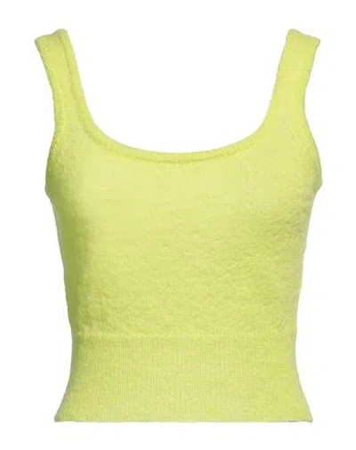 Federica Tosi Woman Top Lime Green Size 12 Mohair Wool, Alpaca Wool, Polyamide