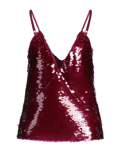 Federica Tosi Woman Top Magenta Size 6 Polyester, Elastane In Burgundy