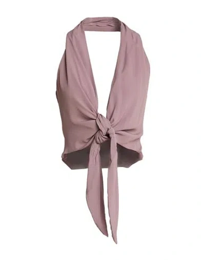 Federica Tosi Woman Top Mauve Size 2 Acetate, Silk In Pink
