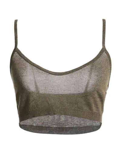 Federica Tosi Woman Top Military Green Size 6 Viscose, Polyester, Metallic Polyester