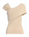 Federica Tosi Woman Top Sand Size 8 Viscose, Polyester In Beige