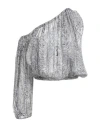 Federica Tosi Woman Top White Size 4 Silk In Gray