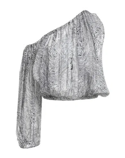 Federica Tosi Woman Top White Size 4 Silk In Gray