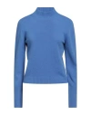 Federica Tosi Woman Turtleneck Azure Size 4 Virgin Wool, Cashmere In Blue