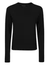 Federica Tosi Wool Crew-neck Sweater In Black